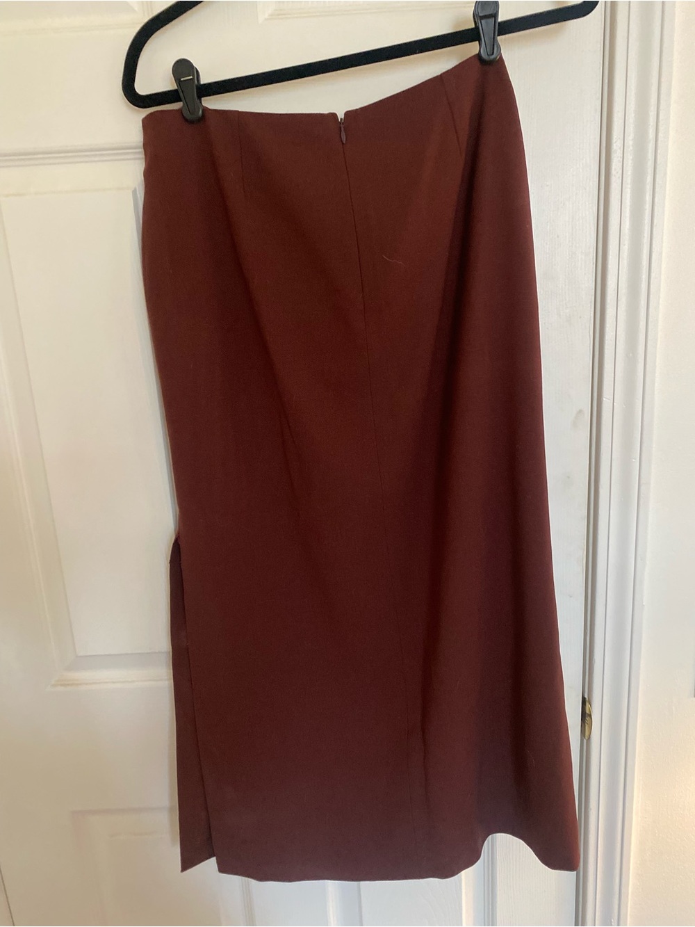 Dolce & Gabbana Burgundy Midi Skirt with Side Slit